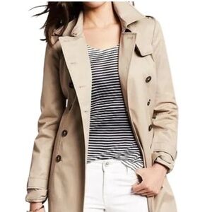 Banana Republic Beige Belted Trench Coat Sz M #0804